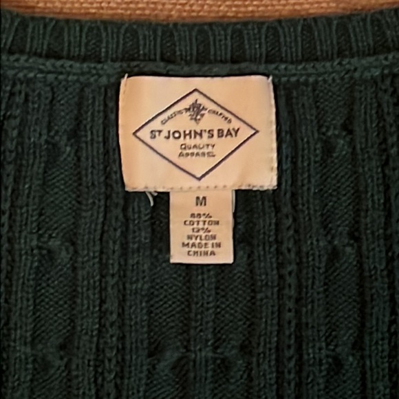 EUC Evergreen St. John's Bay Crew Neck Cable-Knit Pullover Sweater, M - Picture 10 of 13